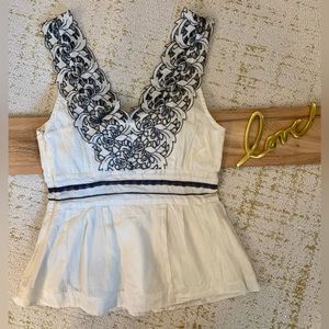 ✨EXTREMELY RARE✨Anthropologie Floreat Embroidered Thicket Blouse.